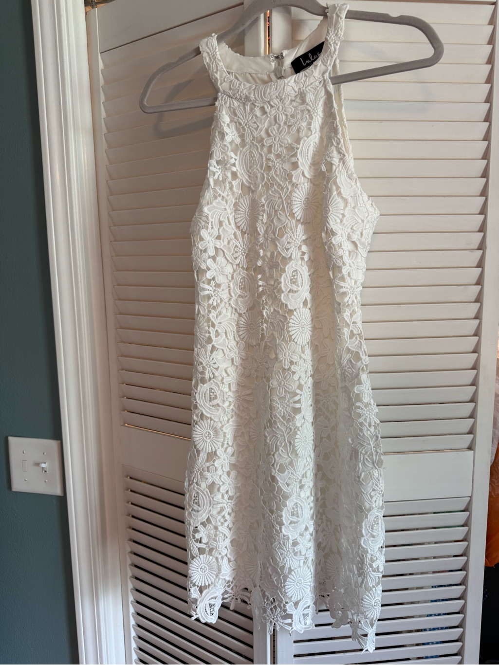Lulu's White Floral Lace Mini Dress
